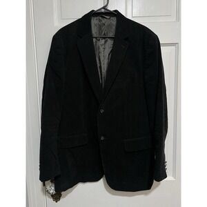 Mens Large 42-44 Tasso Elba Black Corduroy Blazer Jacket